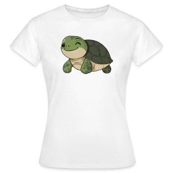 Süße glückliche Schildkröte - entzückende und fröhliche Karikatur - Frauen T-Shirt - Weiß - Vorne - AI Model Female 172 dark (172cm)