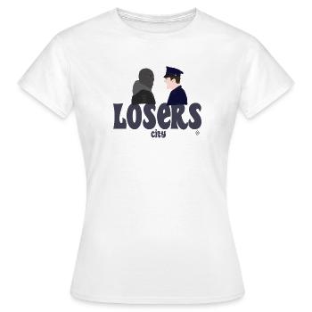 Peuple vs Police - T-shirt Femme - blanc - Devant - AI Model Female 172 dark (172cm)