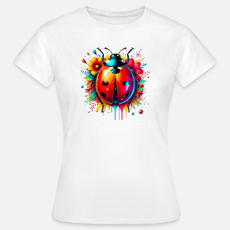 Coccinella - Dame-T-shirt - hvid