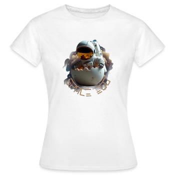 Astronaut in Eierschale - Frauen T-Shirt - Weiß - Vorne - AI Model Female 172 dark (172cm)