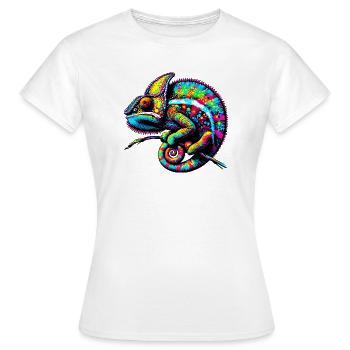 Chamäleon - Frauen T-Shirt - Weiß - Vorne - AI Model Female 172 dark (172cm)