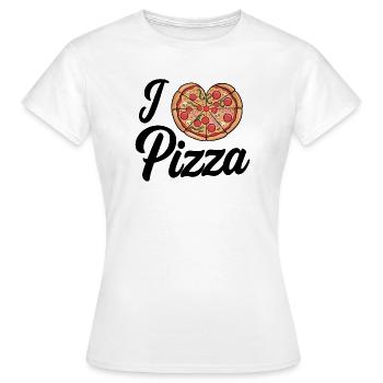 J’aime la pizza coeur - T-shirt Femme - blanc - Devant - AI Model Female 172 dark (172cm)