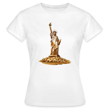 Statue de la torche dorée de la Liberté - T-shirt Femme - blanc - Devant - AI Model Female 172 dark (172cm)
