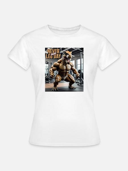 Dino - Never skip Leg Day - Frauen T-Shirt - Weiß