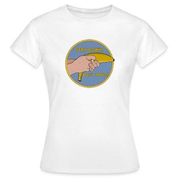 Reste en bas Ne bouge pas Banane drôle - T-shirt Femme - blanc - Devant - AI Model Female 172 dark (172cm)