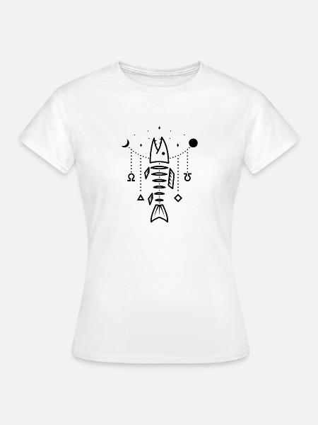 Angeln - Design Fisch in Boho-Stil - Frauen T-Shirt - Weiß
