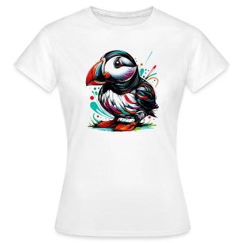 Puffin - Women's T-Shirt - white - Front - AI Model Female 172 dark (172cm)