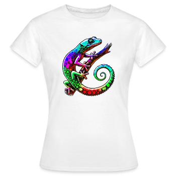 Gecko - Frauen T-Shirt - Weiß - Vorne - AI Model Female 172 dark (172cm)