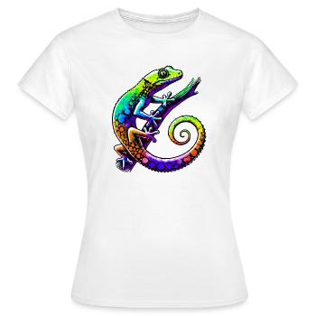 Gecko - Frauen T-Shirt - Weiß - Vorne - AI Model Female 172 dark (172cm)