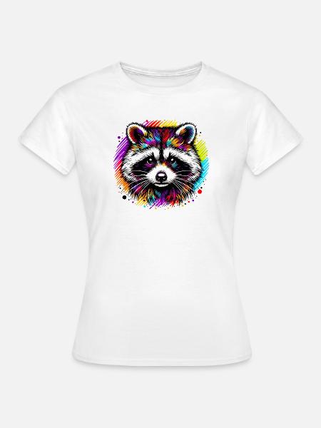 Waschbär - Frauen T-Shirt - Weiß
