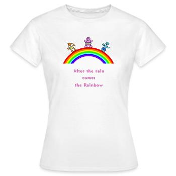 Nach dem Regenregenbogen-Arc - Frauen T-Shirt - Weiß - Vorne - AI Model Female 172 dark (172cm)