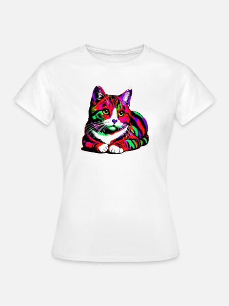 Katze - Frauen T-Shirt - Weiß