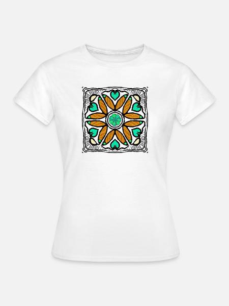 Pop-art Blume mit Herzen - Frauen T-Shirt - Weiß