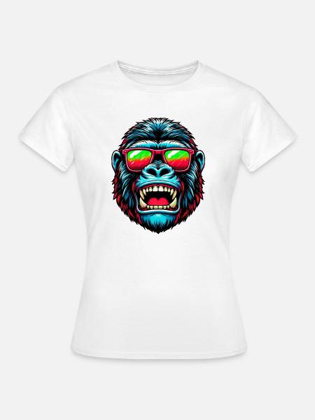Gorillas mit Sonnenbrille - Frauen T-Shirt - Weiß