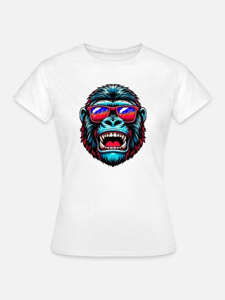 Gorillas mit Sonnenbrille - Frauen T-Shirt - Weiß