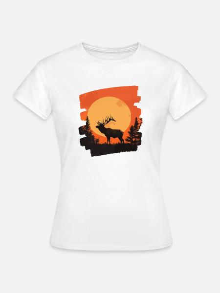 Elch Retro - Frauen T-Shirt - Weiß