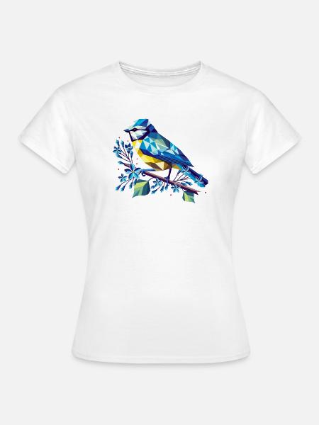 bezaubernde Blaumeise auf einem Fliederzweig - Frauen T-Shirt - Weiß