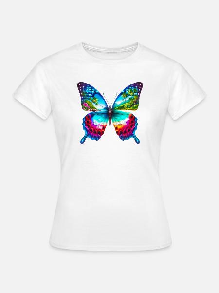 Schmetterling - Frauen T-Shirt - Weiß