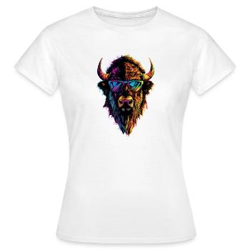 Bison, Bison, Bovins sauvages, Bison, Bison d’Amérique - T-shirt Femme - blanc - Devant - AI Model Female 172 dark (172cm)