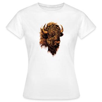 Bison, Bison, Bovins sauvages, Bison, Bison d’Amérique - T-shirt Femme - blanc - Devant - AI Model Female 172 dark (172cm)