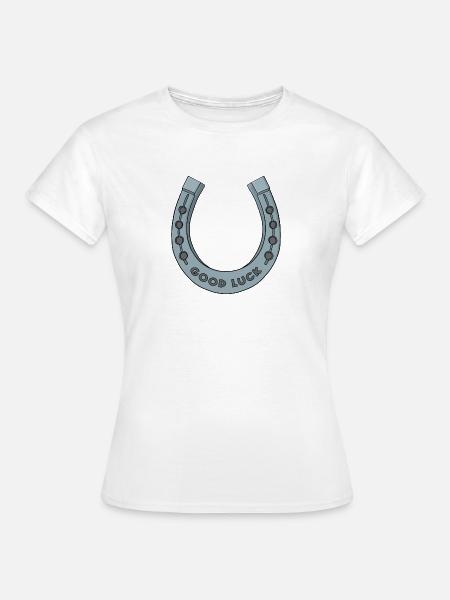Viel Glück Hufeisen - Frauen T-Shirt - Weiß