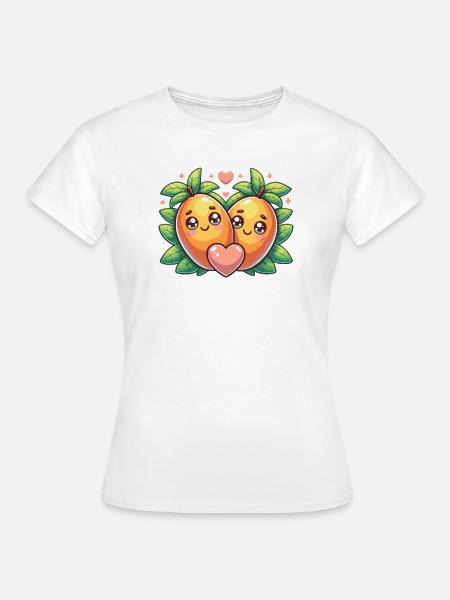 Süßes Mango Design - Paar Geschenk - Frauen T-Shirt - Weiß