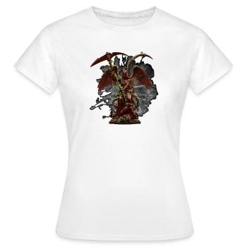 Engelsstatue mit Ranken und Sichel - Frauen T-Shirt - Weiß - Vorne - AI Model Female 172 dark (172cm)