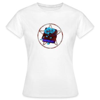 Sternpentagramm mit Kräuterbuch zugeschlagen - Frauen T-Shirt - Weiß - Vorne - AI Model Female 172 dark (172cm)