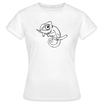 LUI le caméléon, monochrome - T-shirt Femme - blanc - Devant - AI Model Female 172 dark (172cm)