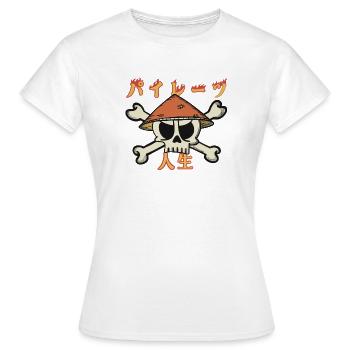Une vie de pirate (en japonais) - T-shirt Femme - blanc - Devant - AI Model Female 172 dark (172cm)