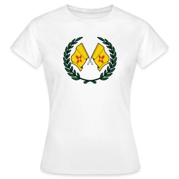 Fahnen USA New Mexico im Lorbeerkranz - Frauen T-Shirt - Weiß - Vorne - AI Model Female 172 dark (172cm)