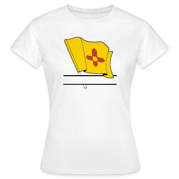 Flagge New Mexico Textbanner - Frauen T-Shirt - Weiß - Vorne - AI Model Female 172 dark (172cm)