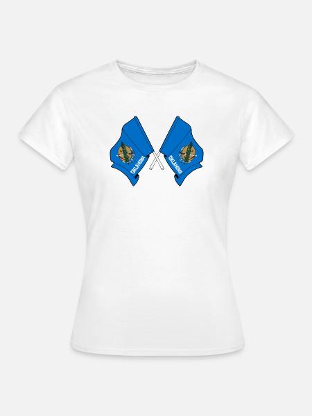 Zwei Flaggen durchquerten Oklahoma - Frauen T-Shirt - Weiß