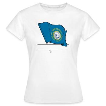 Bannière de texte du drapeau du Dakota du Sud - T-shirt Femme - blanc - Devant - AI Model Female 172 dark (172cm)