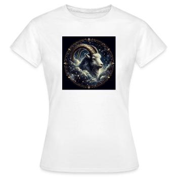 STEINBOCK / Tierkreiszeichen - Frauen T-Shirt - Weiß - Vorne - AI Model Female 172 dark (172cm)