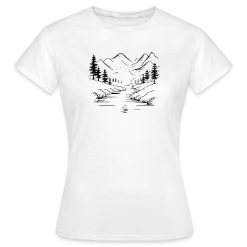 Gebirge - Frauen T-Shirt - Weiß - Vorne - AI Model Female 172 dark (172cm)