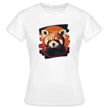 Roter Panda Retro - Frauen T-Shirt - Weiß - Vorne - AI Model Female 172 dark (172cm)