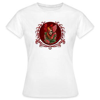 Gothic Blossom, der Engel der Rosen. - Frauen T-Shirt - Weiß - Vorne - AI Model Female 172 dark (172cm)