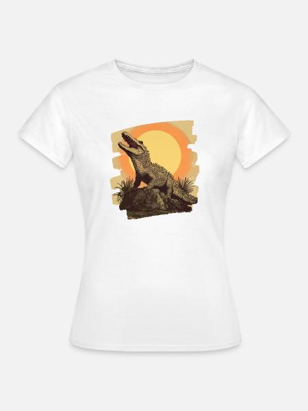 Krokodil Retro - Frauen T-Shirt - Weiß