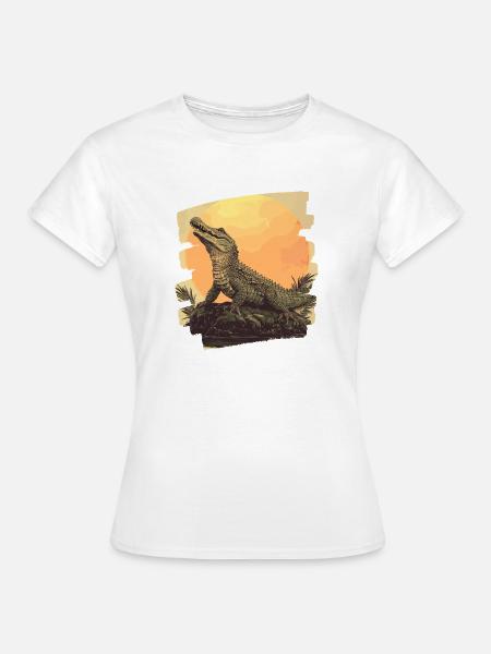 Krokodil Retro - Frauen T-Shirt - Weiß