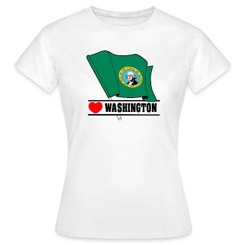 Drapeau Washington coeur WASHINGTON - T-shirt Femme - blanc - Devant - AI Model Female 172 dark (172cm)
