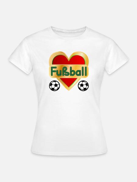 HERZ FUßBALL - Frauen T-Shirt - Weiß