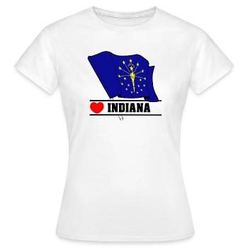 Drapeau Indiana coeur INDIANA - T-shirt Femme - blanc - Devant - AI Model Female 172 dark (172cm)