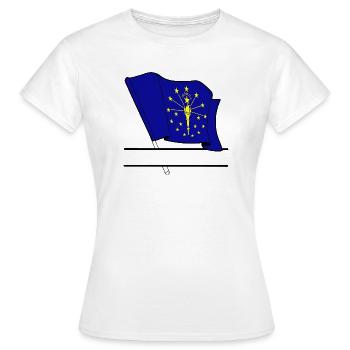 Bannière de texte Flag Indiana - T-shirt Femme - blanc - Devant - AI Model Female 172 dark (172cm)