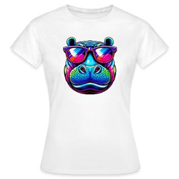 Nilpferd - Frauen T-Shirt - Weiß - Vorne - AI Model Female 172 dark (172cm)