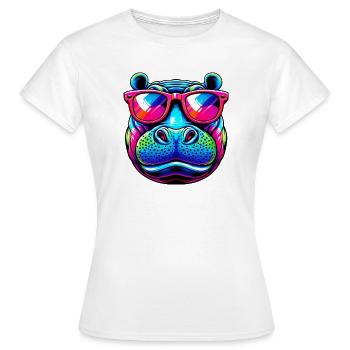Nilpferd - Frauen T-Shirt - Weiß - Vorne - AI Model Female 172 dark (172cm)