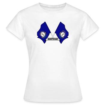 Zwei Flaggen mit dem Text KENTUCKY - Frauen T-Shirt - Weiß - Vorne - AI Model Female 172 dark (172cm)