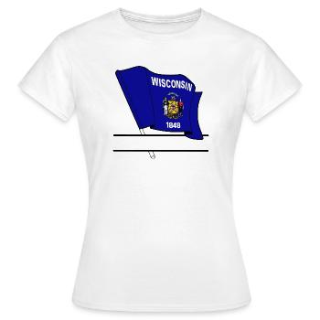 Drapeau Wisconsin bannière de texte - T-shirt Femme - blanc - Devant - AI Model Female 172 dark (172cm)