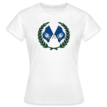 Fahnen USA Lousiane im Lorbeerkranz - Frauen T-Shirt - Weiß - Vorne - AI Model Female 172 dark (172cm)