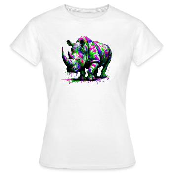 Nashorn - Frauen T-Shirt - Weiß - Vorne - AI Model Female 172 dark (172cm)